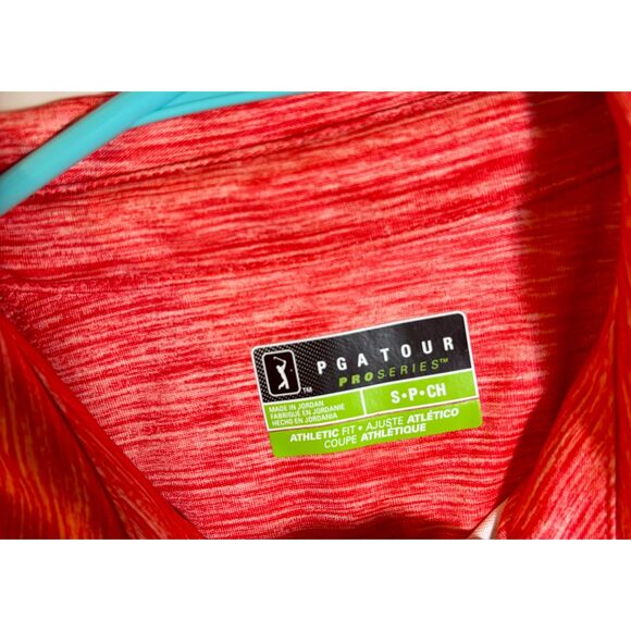 PGA TOUR ProSeries Men’s Red Striped Athletic Fit Golf Polo – S - Picture 2 of 3